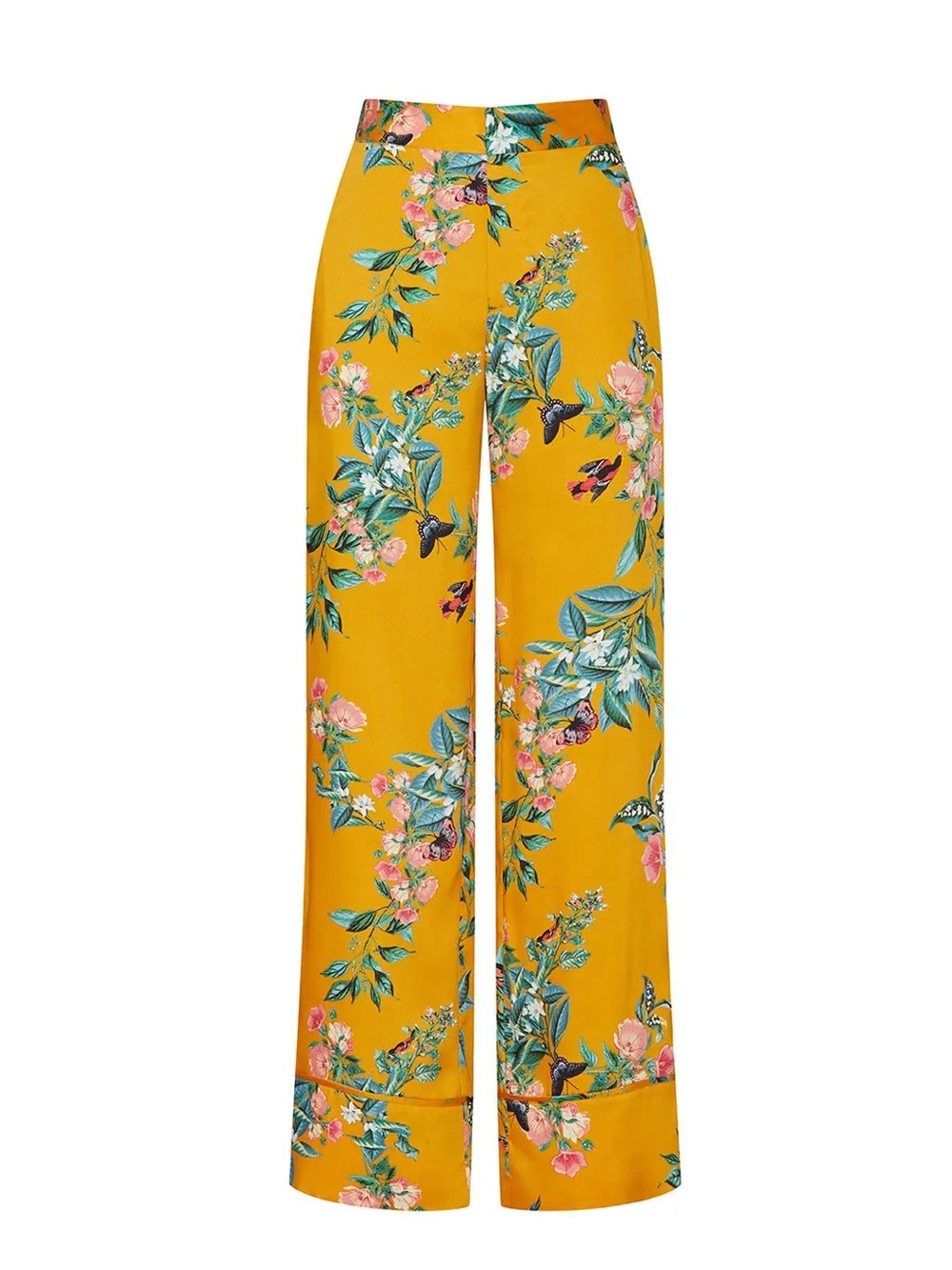 Great Jones Floral Wide-Leg Pants in Marigold -Size 10